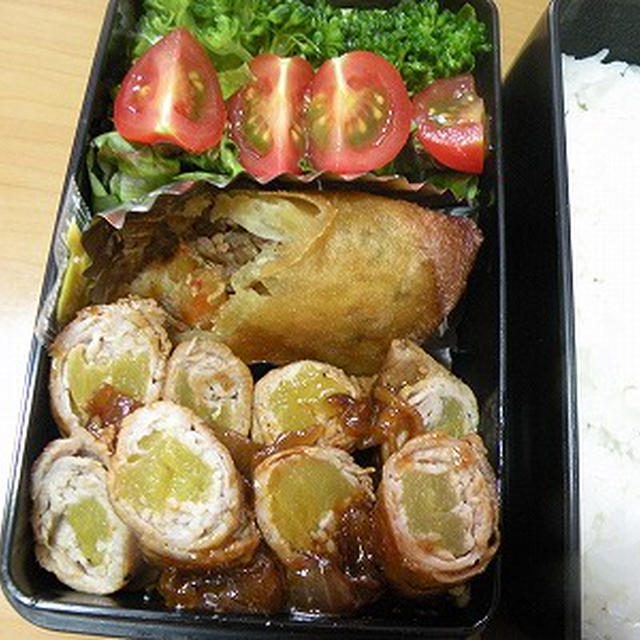 お弁当レシピ…【豚のパイナップル巻き焼き弁当】
