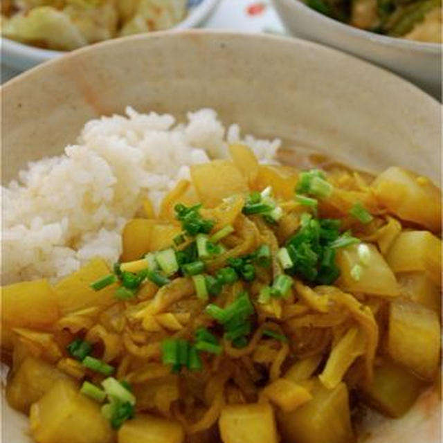 切り干し大根と大根の和風カレー