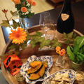 週末にお花とワインと「かぼちゃのクミンソテー」。