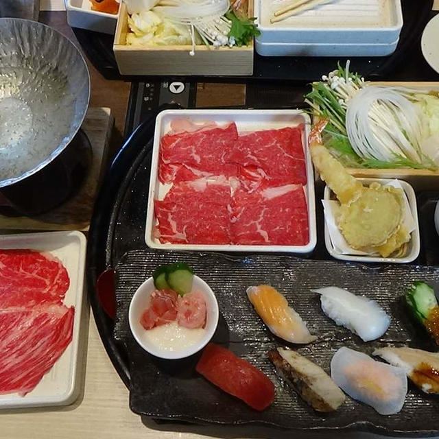ゆず庵でしゃぶしゃぶとお寿司