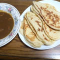 豆腐でナン。二日目のカレー。