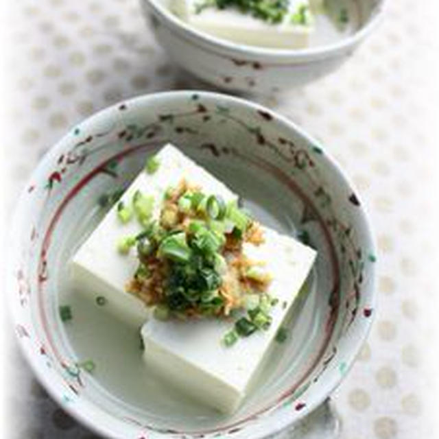 湯豆腐・バンバンジー風。　と　朝ごはん