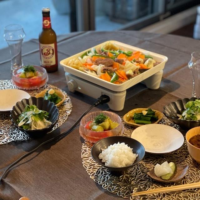 ちっこいアビエンで、義経ラムジンギスカンの夜ごはん