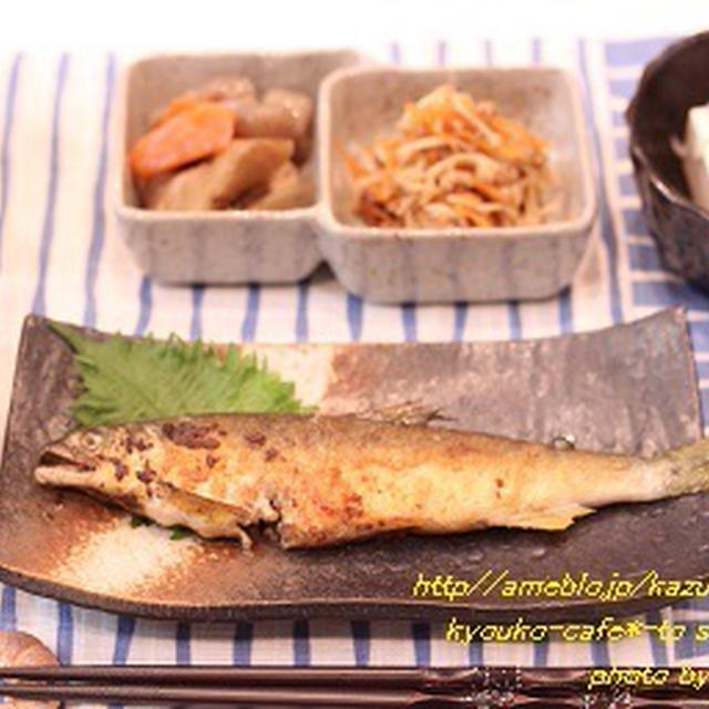 昼カフェ☆アユの塩焼きの和ランチ