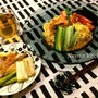 冷やし中華と鶏もも肉のグリル♪