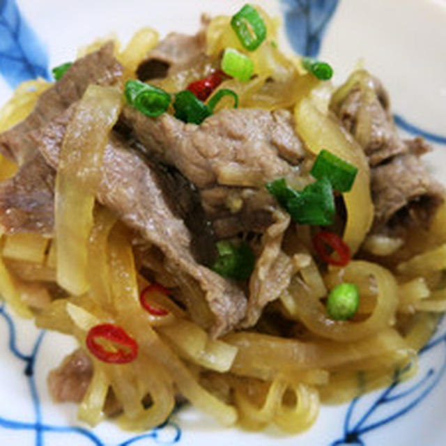 大根と牛肉のピリ辛炒め