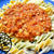 豚肉のミートソースでいただく３色パスタ
