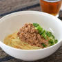 豆乳仕立ての汁なし担々麺。（中華麺で、肉みそはレンジで）