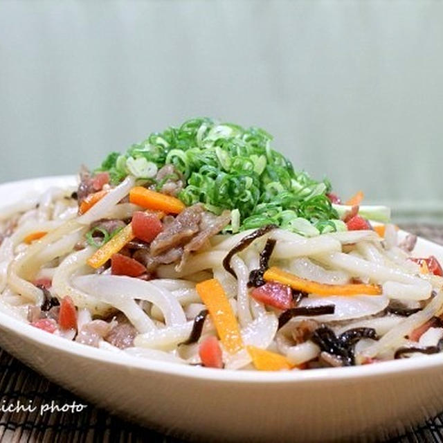 乾麺で「カリカリ梅焼きうどん」＆「無性に食べたくて・・・肉」