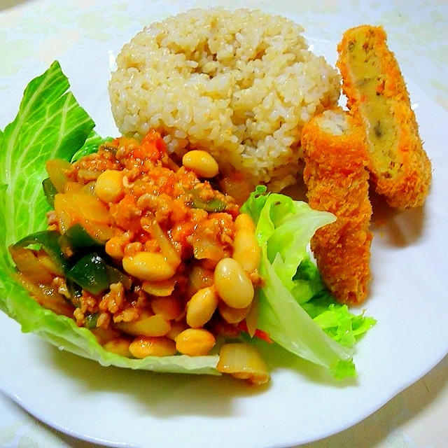 " チリコンカン風挽き肉と大豆のトマト煮 " 