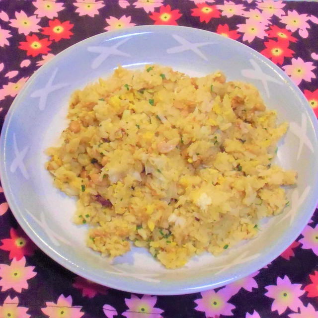 晴れました　　納豆のしょっつる風味炒飯