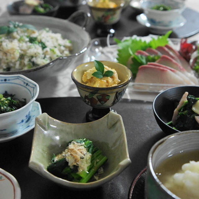 自家製お野菜で蕪蒸し　大根葉ご飯　その他