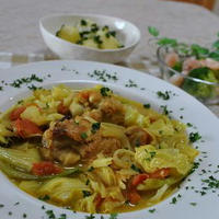 手羽元とキャベツのカレー煮込み