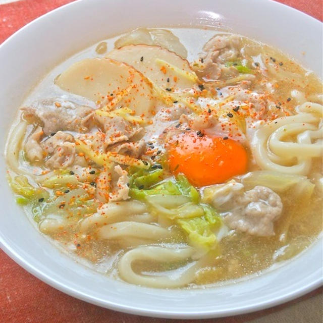 やさしく減塩して疲労回復ランチ〜豚肉と白菜のとろみうどん。