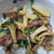「豚肉とキノコの生姜焼き丼」