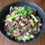 牛肉と長イモ、クレソンのガーリック丼
