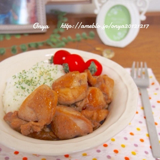 【簡単カフェ飯】フライパンで10分！シンプル＊鶏肉のバターにんにく醤油焼き♪