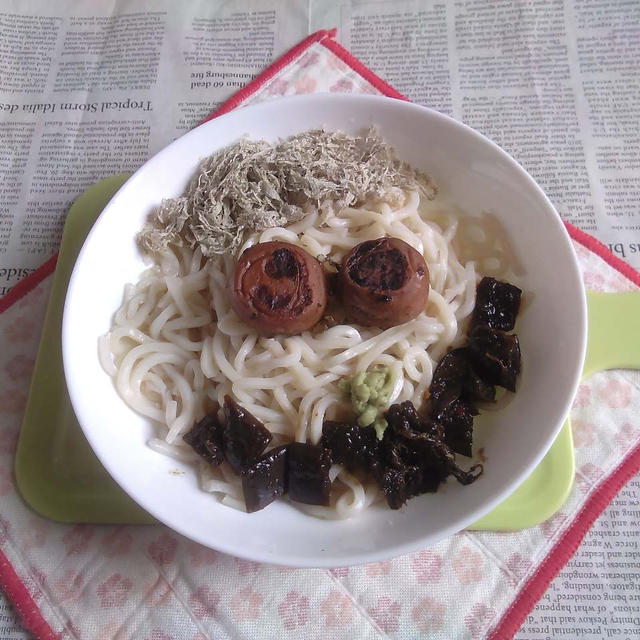 醤油うどん風冷やしうどん133〜焼き梅干