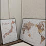 寄木風のおしゃれな日本地図と世界地図