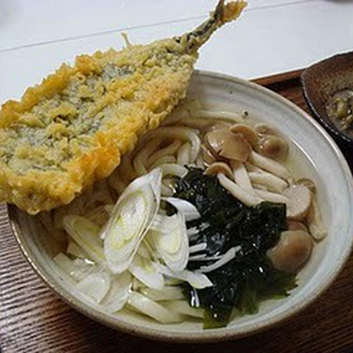 秋刀魚の天ぷらうどん