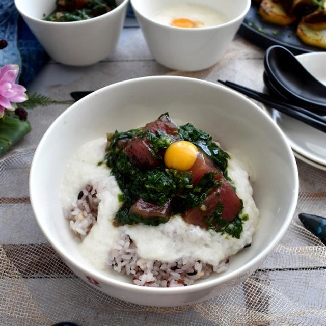 残暑厳しいこの時期にピッタリなネバトロ！マグロの山かけ丼