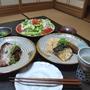 晩御飯、豚しゃぶサラダ、焼き鯖素麺、ブリ照り焼き