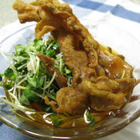 豚カレーせんべい冷やし饂飩（レシピ）