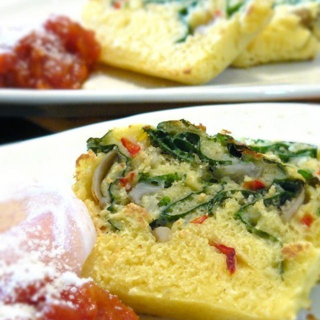 ほうれん草と舞茸のケークサレ。