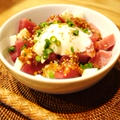 マグロと長いもの丼ごま油風味