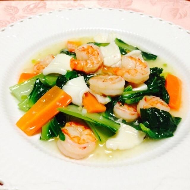 海老とイカの中華風塩味あん