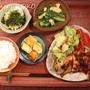 鶏の照り焼き＋作り置きおかずの晩ごはん。