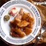 鶏肉のパリパリ焼き、にんにく梅マヨネーズ添え定食。