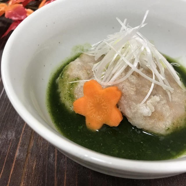 クイジナートのハンブレで！蓮根饅頭の春菊あん