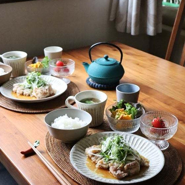 香味野菜たっぷり！簡単油淋鶏・献立。