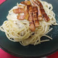 ベーコンときのこのクリームパスタ・ワンパンで作れる手軽さが嬉しい！
