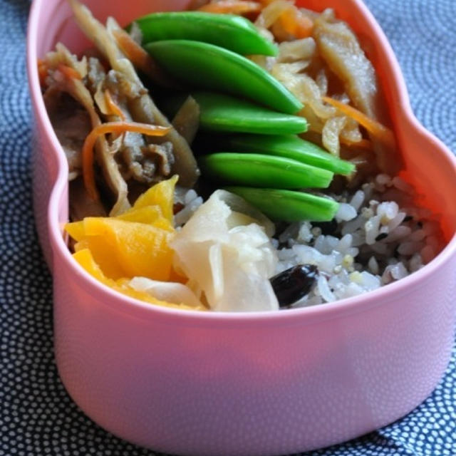 新生姜の甘酢漬け弁当。