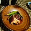 徳島椎茸と京都甘唐辛子の炙り浸し、四万十栗の冷製茶わん蒸し、鮭と大根の黒胡椒煮