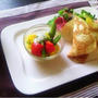 ホットケーキＭＩＸでおかずクレープ&残り野菜のマリネ