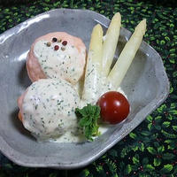 ミセスポテトのサーモンボール☆クリスマスすぺしゃるホワイトソース　（キッチン　ラボ）