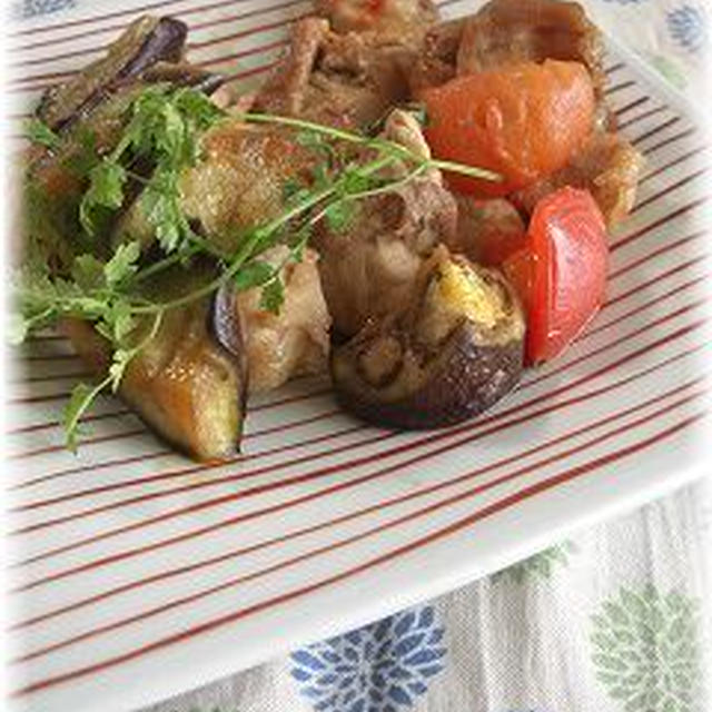 夏野菜の甘辛カレー炒め。　とＴＢＳ。