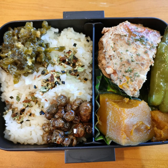 むかご入りの地味弁当(/ω＼)と夫弁当＾＾