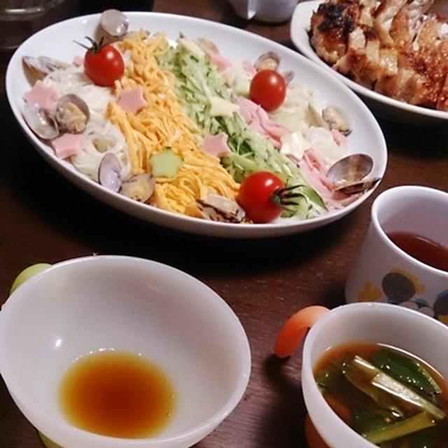 七夕の晩御飯。と、モロヘイヤスープ。