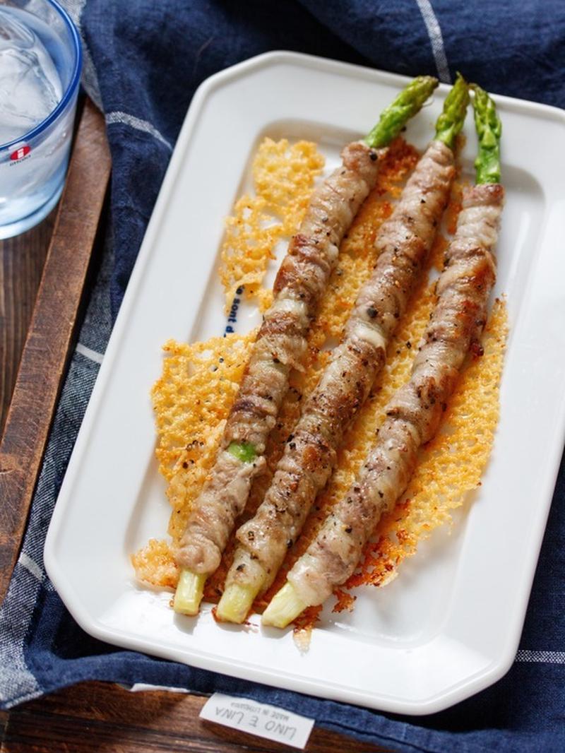 豚巻きアスパラのカリカリチーズ焼き【#簡単 #節約 #時短 #おつまみ #おもてなし #主食】