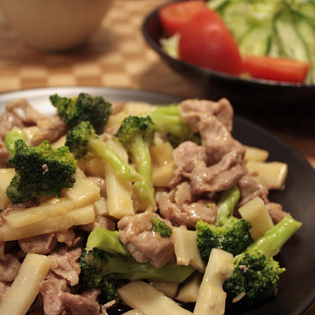 野菜と豚肉の塩生姜あん。