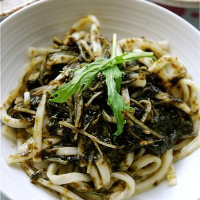 水菜と海苔のクタクタ煮うどん