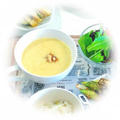 バオバブと豆乳のBAGINKAスープ♡100均アイテムでおもてなしランチメニュー♪主人の誕生日。
