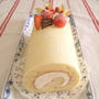 米粉で★クリスマスロールケーキ試作しました♪