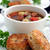 Multi Grain Rice Cheese Patties and Minestrone雑穀米ライスチーズボール