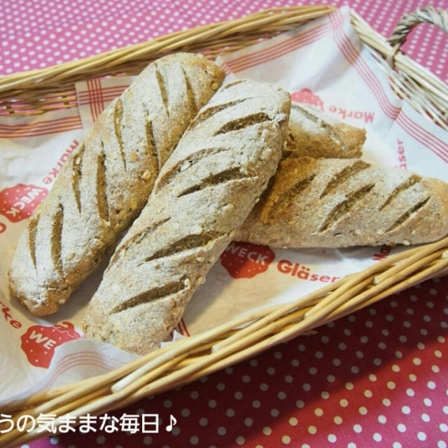ライ麦と押し麦のドイツ風パン