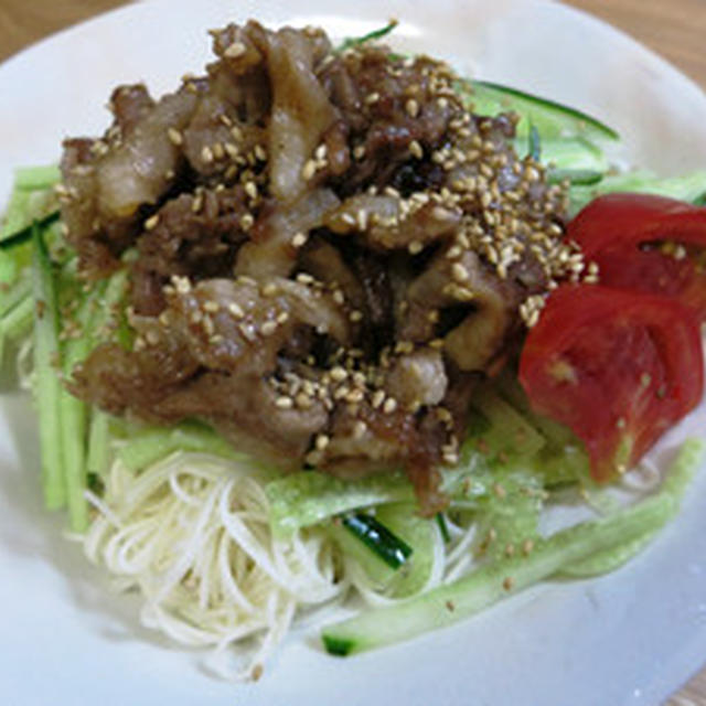 レンジで焼き肉そうめん